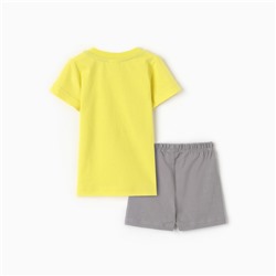 Комплект для мальчика (футболка/шорты), цвет жёлтый/серый, рост 86 см