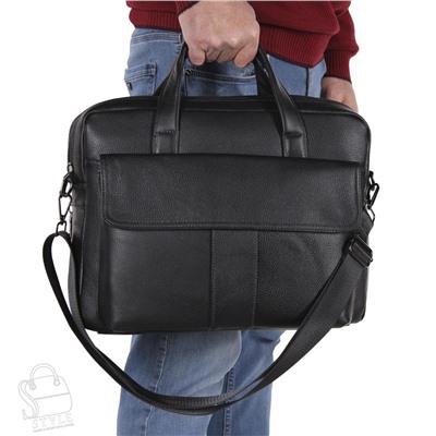 Портфель мужской кожаный 8075G black S-Style