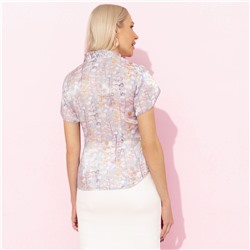 Блуза приталенного силуэта, Лёгкий шик, тяжёлый эффект (голубая)