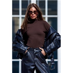 Водолазка полупрозрачная женская (Темно-коричневый)