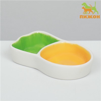 Миска для грызунов «Морковка», 11.3×6.3×2.5 см, керамика