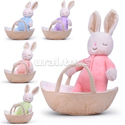 Мягкая игрушка "Заяц в корзинке" 25 см.