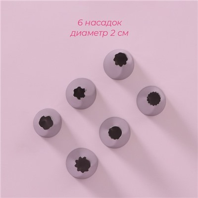 Набор кондитерский Доляна «Дабл», 9 предметов: 2 мешка, адаптер, 6 насадок, насадки МИКС