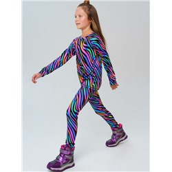 Термокомплект трикот. для девочек: фуфайка (футболка) с длин. рук, брюки