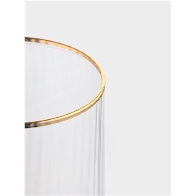 Набор бокалов для пива Magistro «Руно», 390 мл, 6 шт., 17.5×7 см, на ножке, стекло, с золотой отводкой, прозрачный