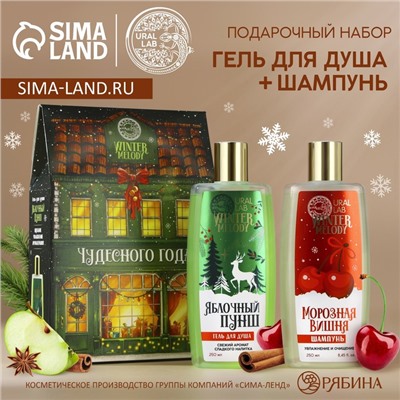 Подарочный набор «Чудесного года»: гель для душа и шампунь для волос, 2×250 мл, URAL LAB