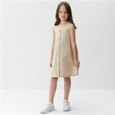 Сарафан для девочки MINAKU: Jeans collection, бежевый, рост 122 см