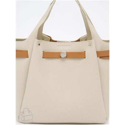 Сумка женская кожаная 52982OS off white Polina&Eiterou
