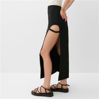 Юбка миди женская MINAKU: Classic, чёрная, размер 42