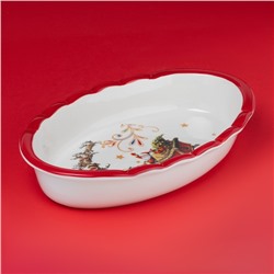 Форма для запекания новогодняя Доляна «Сани Деда Мороза», доломит, 28×18×5 см, белая