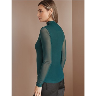 Водолазка с прозрачными рукавами