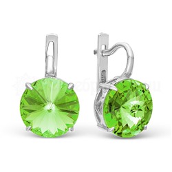 Серьги из серебра с кристаллами Swarovski родированные 925 пробы 0042-214