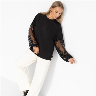 Футболка с акцентными рукавами, Модный бунт (лунная ночь)