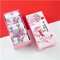 Носки женские новогодние KAFTAN «С Новым Годом!» размер 36-40 (23-25 см), набор 5 пар