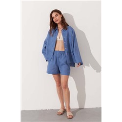 Рубашка короткая  S021_BLUE/Голубой