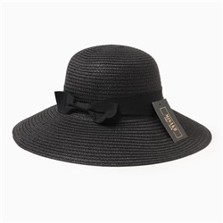 Шляпа женская MINAKU Beach, размер 56-58, чёрная