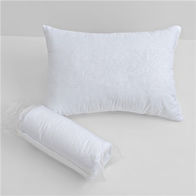Подушка 50×70 см, белый, файбер, микрофибра, 100% полиэстер