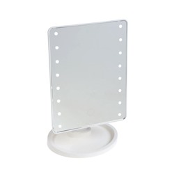 Зеркало KZ-06, подсветка, настольное, 26.5×16×12 см, 16 диодов, сенсорная кнопка, белое