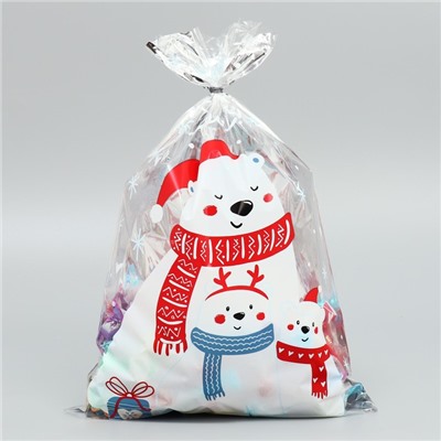 Пакет подарочный новогодний пластиковый «Тепла и уюта», 20×30 см