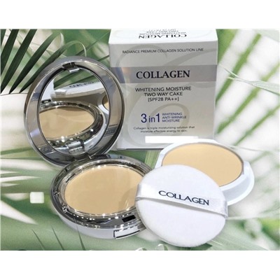 Матирующая пудра 3 in 1 Collagen Whitening Moisture SPF 30 PA+++ со сменным блоком, тон 13