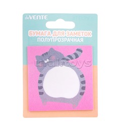 Клейкая полупрозрачная бумага для заметок "Funny animals" 73x74 мм, 30 листов, плотность 42 г/м²,