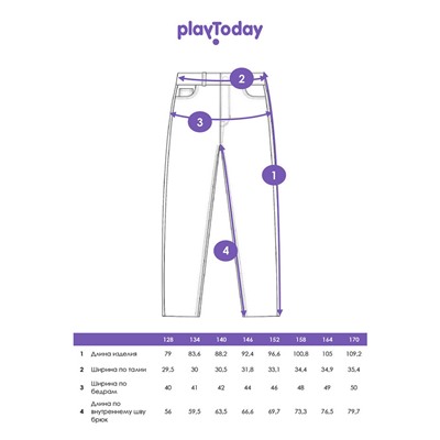 Брюки текстильные джинсовые для девочек
