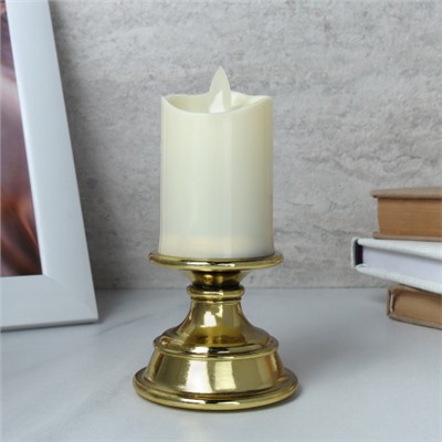 Свеча светодиодная в подсвечнике подвижный фитиль 7x14 см / 229S /уп 120/