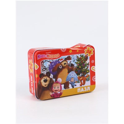 УЦЕНКА Пазл в металлической коробке «Маша и Медведь», 54 детали