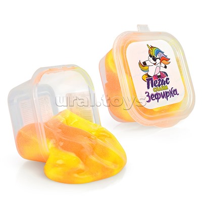 Слайм Зефирка, 50 гр., два цвета: оранжевый и желтый