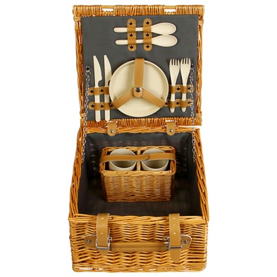 Корзина для пикника maclay, плетёная, 2 персоны, 33х33х20 см, лоза