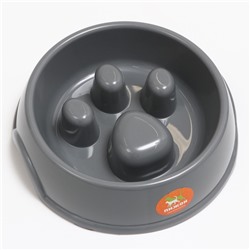 Миска для медленного кормления «Лапа», 800 мл, серая
