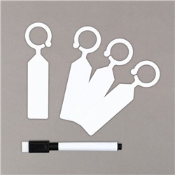 Бирки садовые, для маркировки растений, 10.5 см, набор 20 шт., маркер, пластик, белые, Greengo