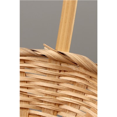 Корзина плетёная, 21×18×14 см, ручка h=15 см, бамбук, натуральный цвет