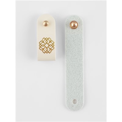 Бирка с кнопкой «Мандала» TEIRA, с тиснением, 8×1.5 см, 10 шт., цвет золотой, молочный