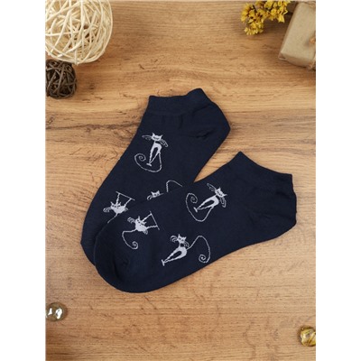 Носки р. 35-40 Кошка короткие / L804 /уп 10/1200/ ОДНА ПАРА/ МАРКА