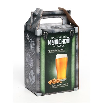 Подарочный набор «Мужской запас»: пивной стакан 570 мл., солёный арахис 100 г (18+)