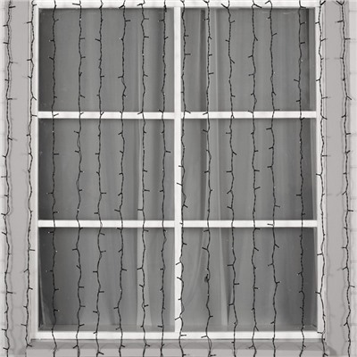 УЦЕНКА Гирлянда «Занавес» 2×3 м, IP44, УМС, тёмная нить, 760 SMD-LED, свечение белое, 220 В