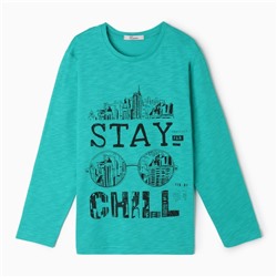 Лонгслив для мальчика, цвет изумрудный, рост 146 см