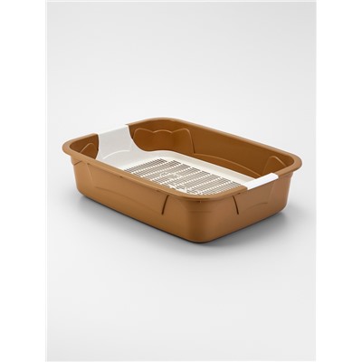 Туалет с сеткой, 44×33×11.5 см, бежевый/белый