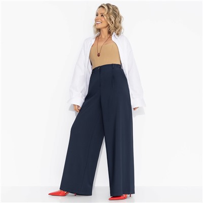 Брюки с высокой посадкой, Легкой походкой (deep blue)