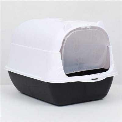 Туалет-домик, 35×50×35 см, пластик, белый, чёрный