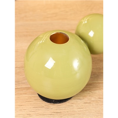 Подсвечник на 3 свечи «Бусы», с 7 сферами, 44×8×8 см, оливковый