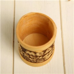 Туес для мёда «Цветочный», 6×9.5 см, береста