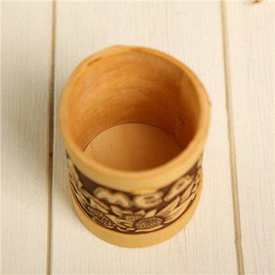 Туес для мёда «Цветочный», 6×9.5 см, береста