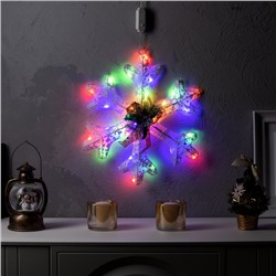 Светодиодная фигура «Снежинка» 40 см, металл, 220 В, свечение мульти