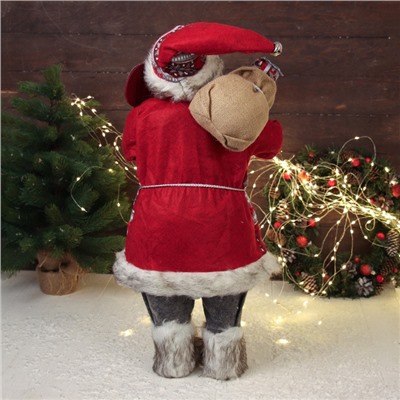 Дед Мороз под ёлку «Зимнее волшебство. Новогодняя игрушка в красной шубке с подарками», 60 см