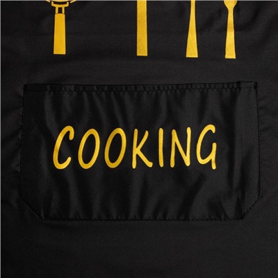 Фартук «Этель» Cooking, чёрный, 70×68 см, 100% п/э