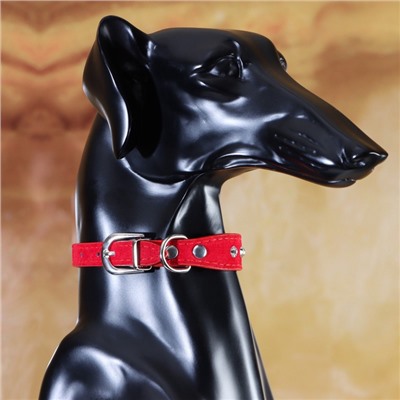 Ошейник «Бархат и стразы», 31×1.3/2 см, ОШ 22-28 см, красный