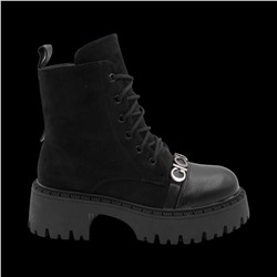 Ботинки на меху F16-3R черные