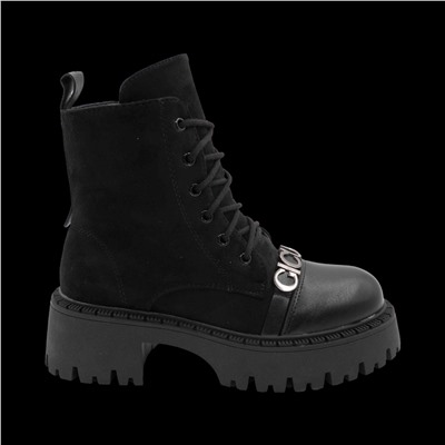 Ботинки на меху F16-3R черные